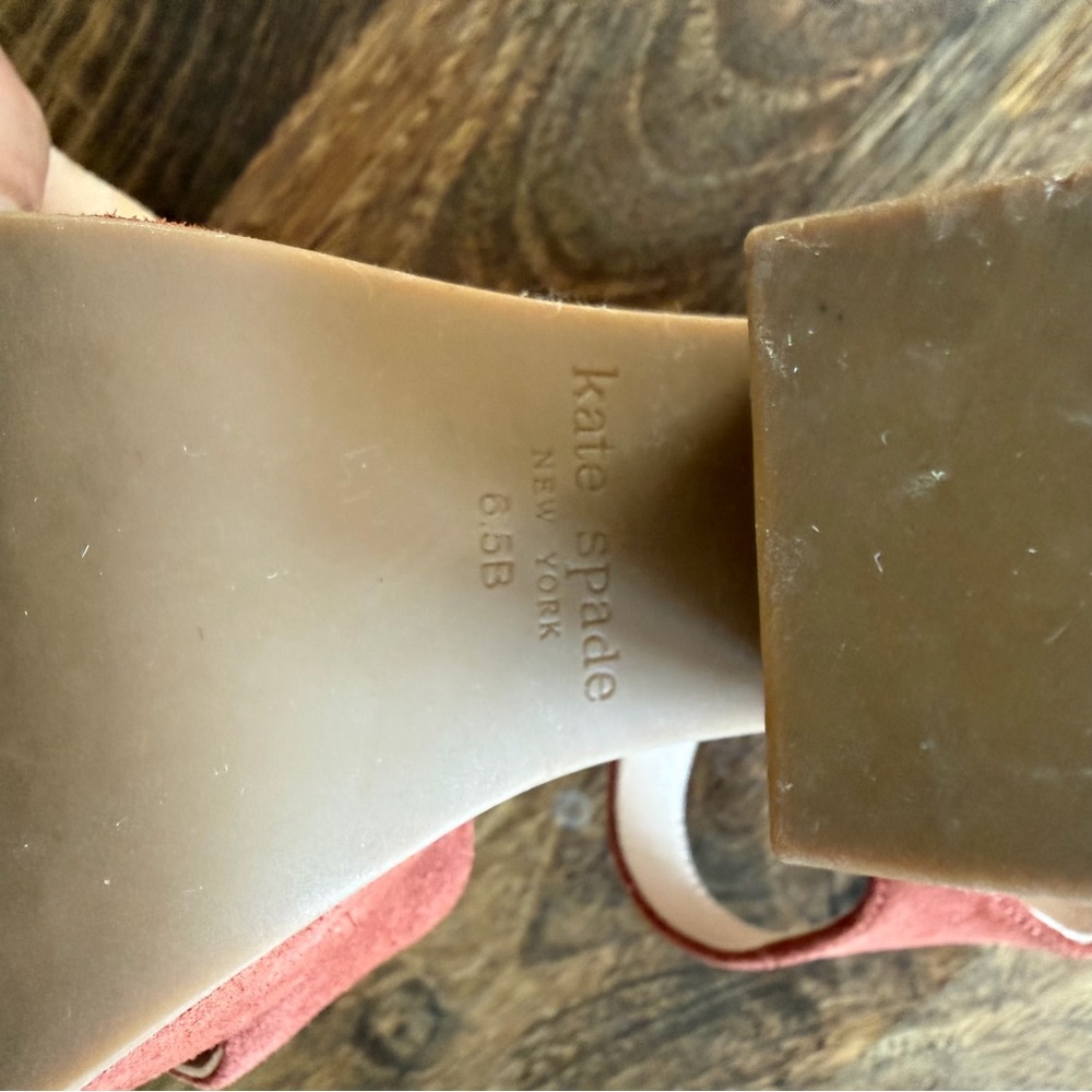 Kate Spade Suede Platform Block Heel Sandals • 6.5 • Rust Cognac • Ankle Strap - Picture 8 of 8